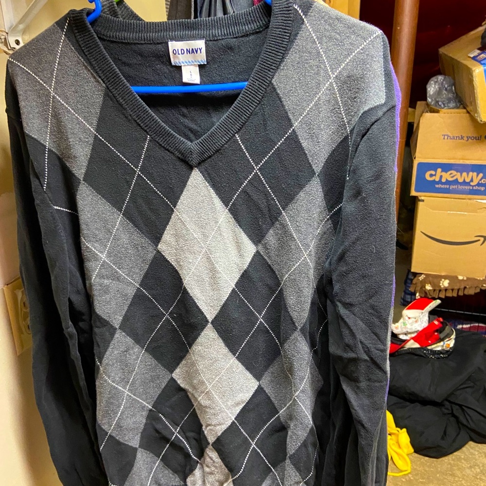 V-Neck Argyle Sweater